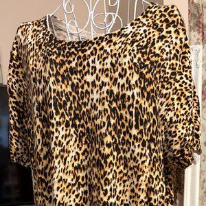 Jessica London Elbow Sleeve Sweater-animal print, sz 81/20